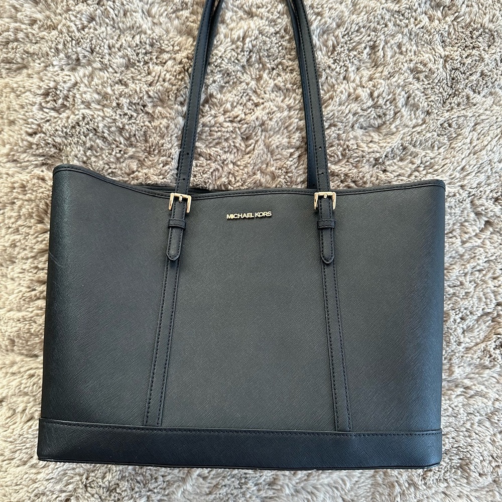 Michael Kors Black Structured Tote Bag